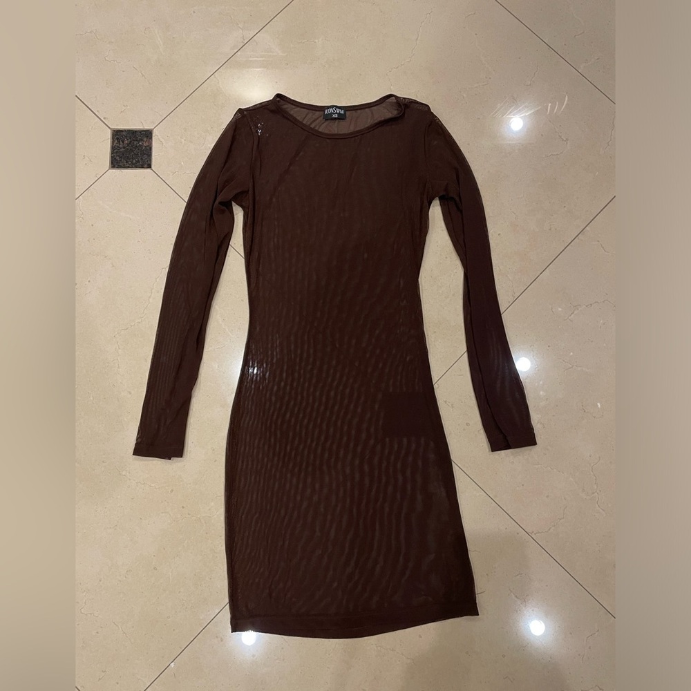 ICON SWIM | Brown Mesh Dress